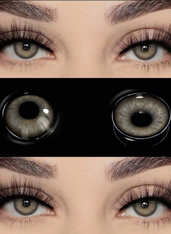 عدسات كاتشو لوك البنية الملونة قطرها 14.5 مم – زوج واحد من العدسات السنوية الملونة لتكبير العينين - view 2